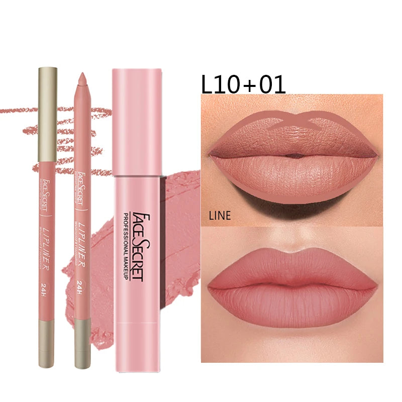 VelvaLips – Matte Lip Liner & Lipstick Duo Set