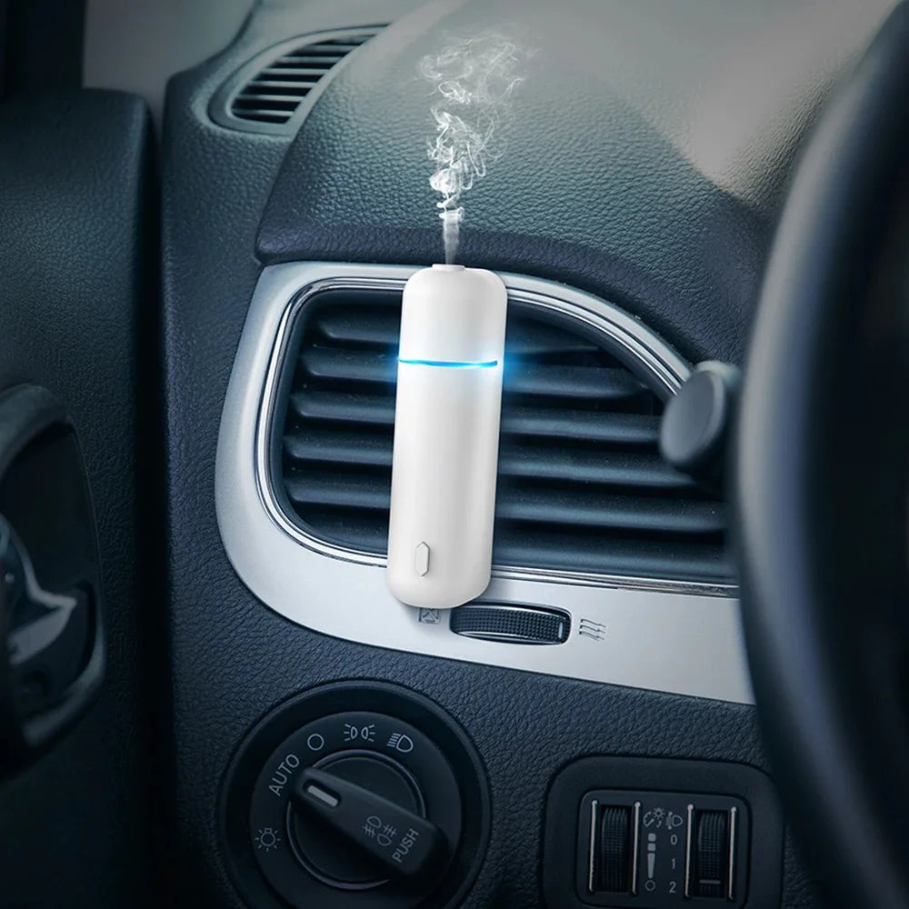 Mini USB Car Aroma Diffuser – Rechargeable Essential Oil Air Freshener with Vent Clip