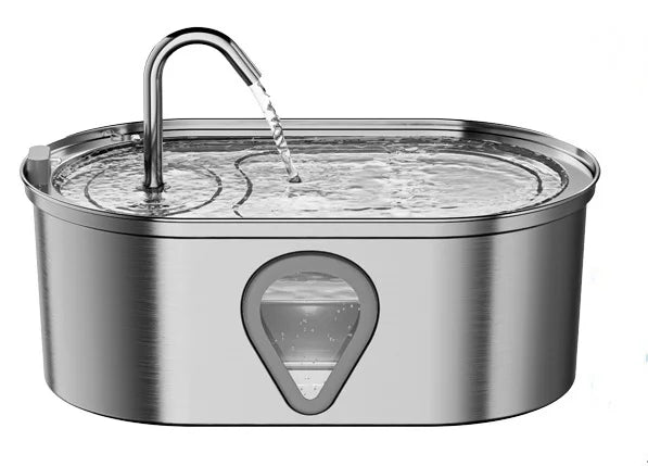 3.5L Stainless Steel Automatic Pet Water Fountain – LED-Lit Cat & Dog Dispenser