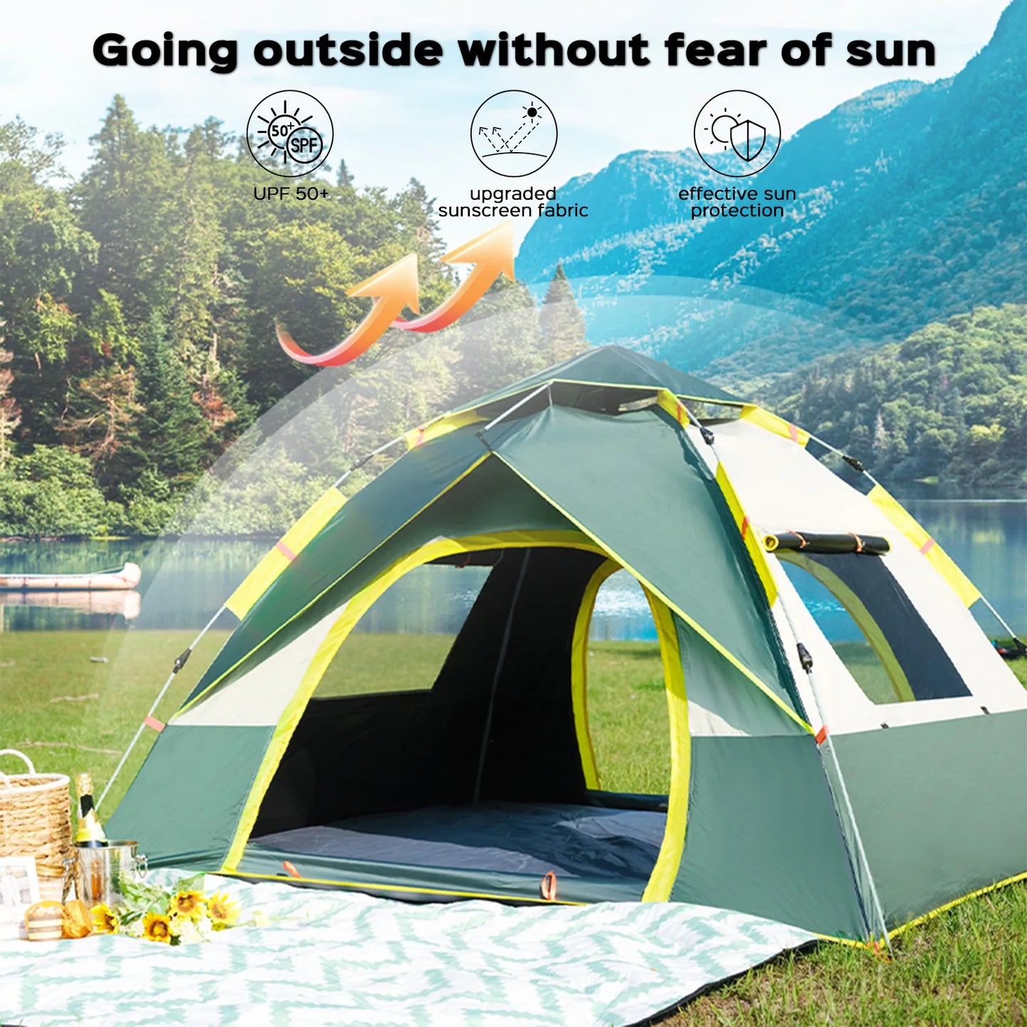 LOVEWE 2-Person Quick Opening Camping Tent – Waterproof & Windproof