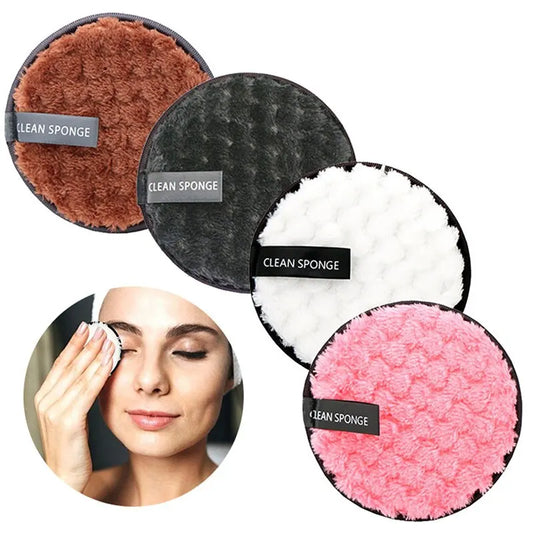 4PCS Reusable Microfiber Makeup Remover Pads – Eco-Friendly Face Cleaning Towels