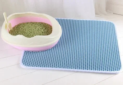 Double-Layer Waterproof Cat Litter Mat – Non-Slip, Washable Pad with Bonus Gift