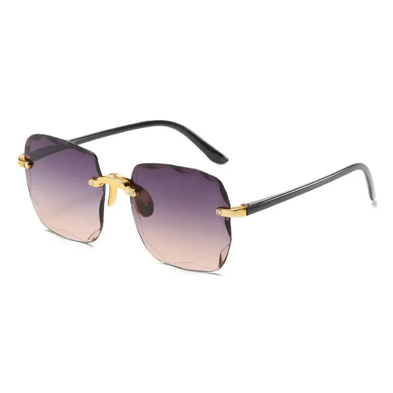 Square Frameless Gradient Sunglasses for Women – Classic Chic UV Protection