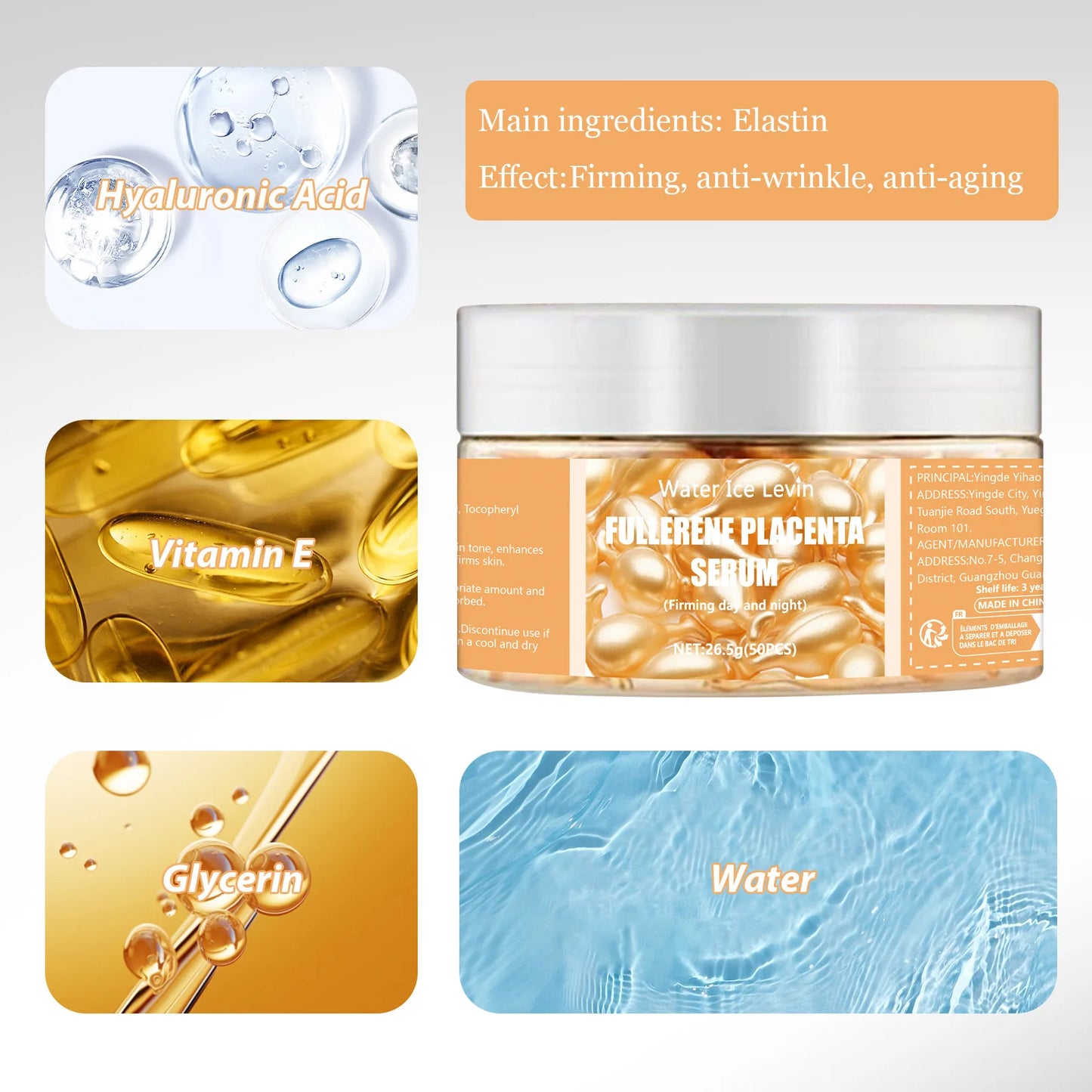 GlowCaps 50 – Collagen & Hyaluronic Acid Face Serum Capsules