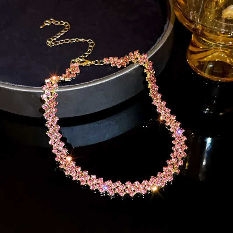 GlamGleam – Luxury Rhinestone Crystal Choker Necklace