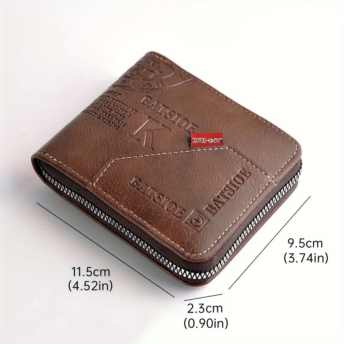Men’s PU Wax Oil Skin Zipper Wallet – Coin & Card Holder Purse
