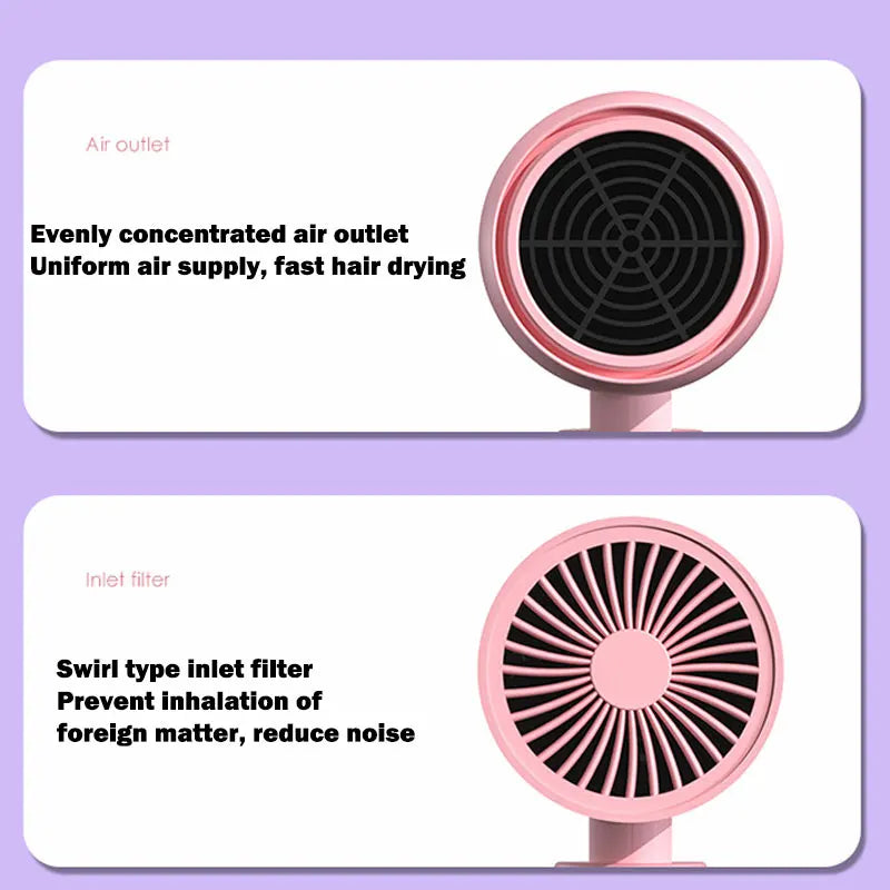 Mini Folding Hair Dryer 750W – Compact Anion Blow Dryer with Travel Bag (220V–240V)