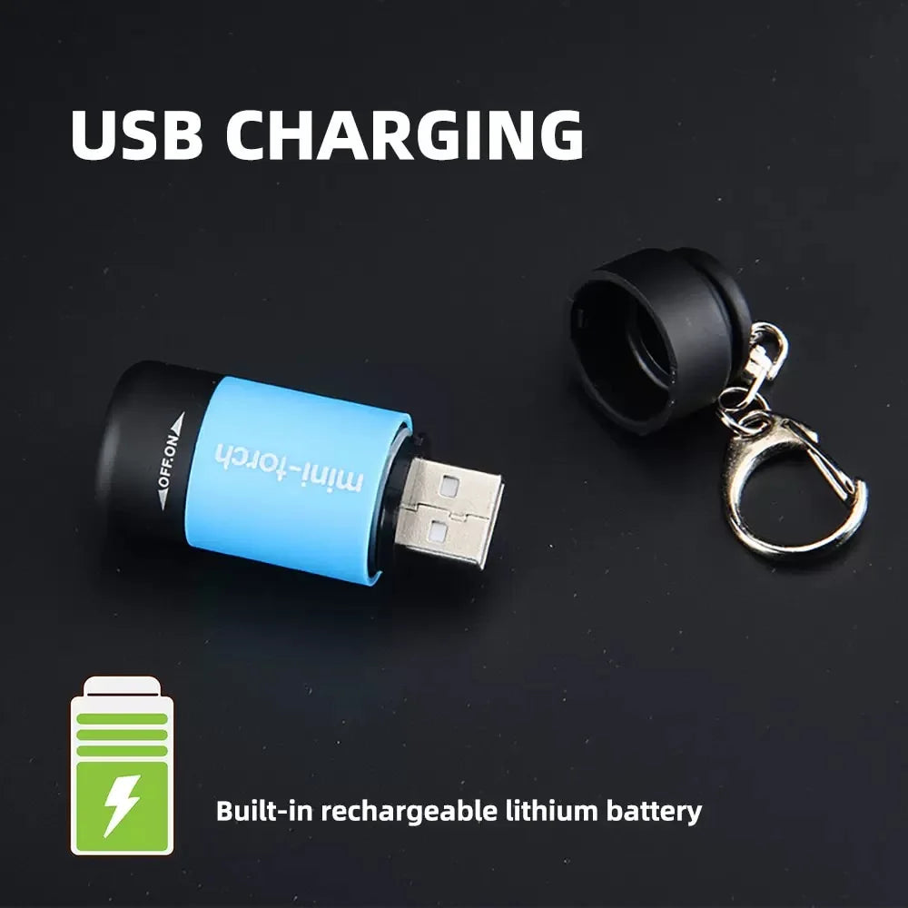 Rechargeable LED Keychain Flashlight – Mini Pocket Light for Outdoor & Emergency Use