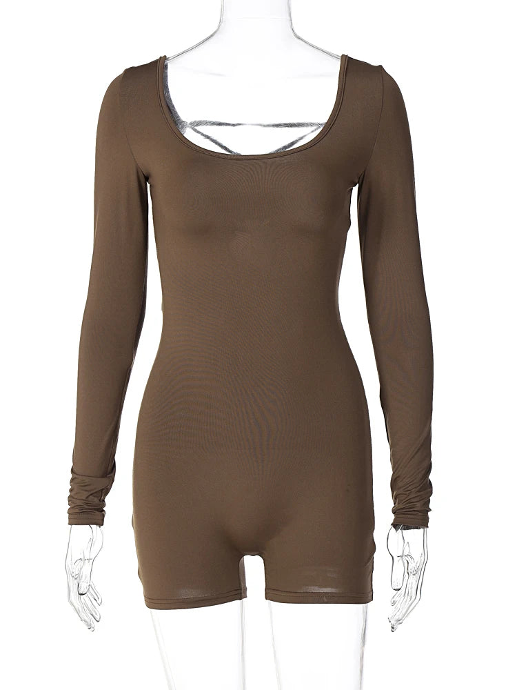 LaceRush – Women's Backless Lace-Up Y2K Playsuit