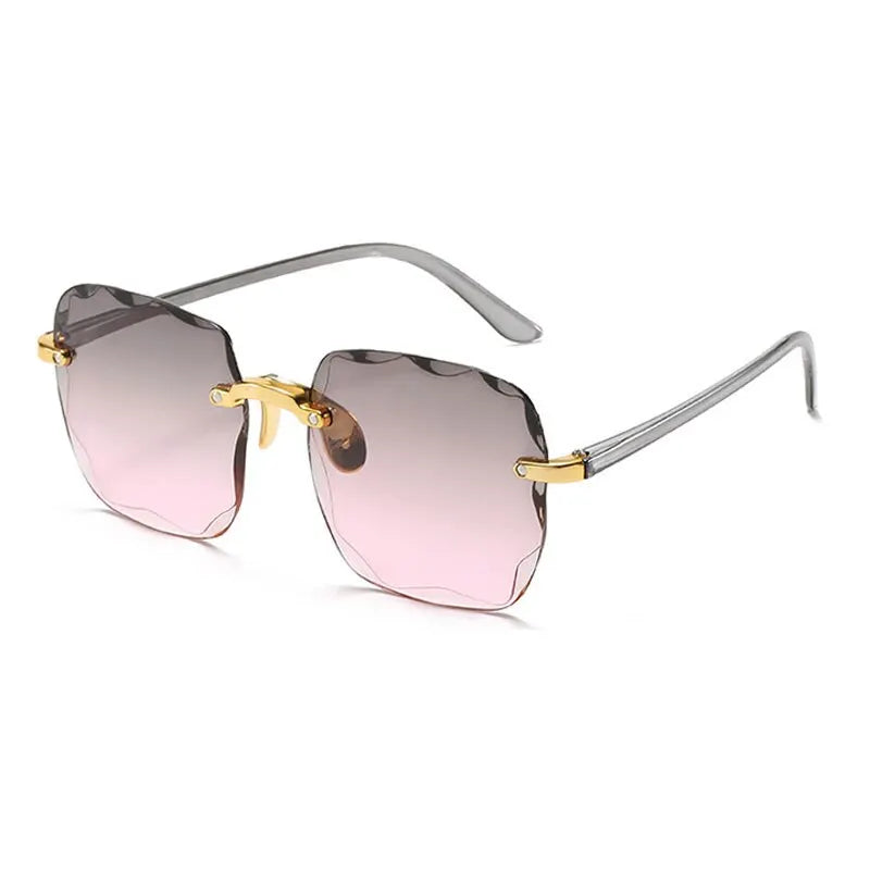 Square Frameless Gradient Sunglasses for Women – Classic Chic UV Protection