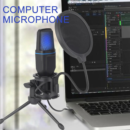 GlowCast – RGB USB Condenser Microphone for Gaming & Streaming