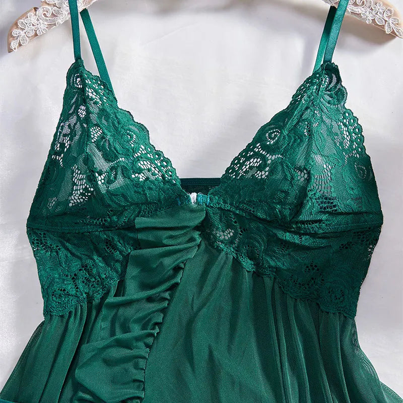 LunaWhisper – Lace Slip Nightdress & Panty Set
