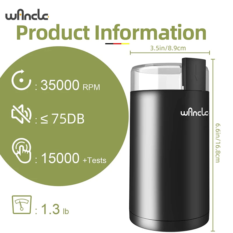 200W High-Power Coffee Grinder – Multifunction Bean Grinder for Home Use (220V/120V)