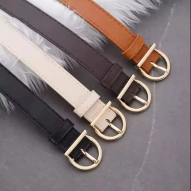 Women’s Slim PU Leather Belt – Fashion Pin Buckle for Jeans & Dresses