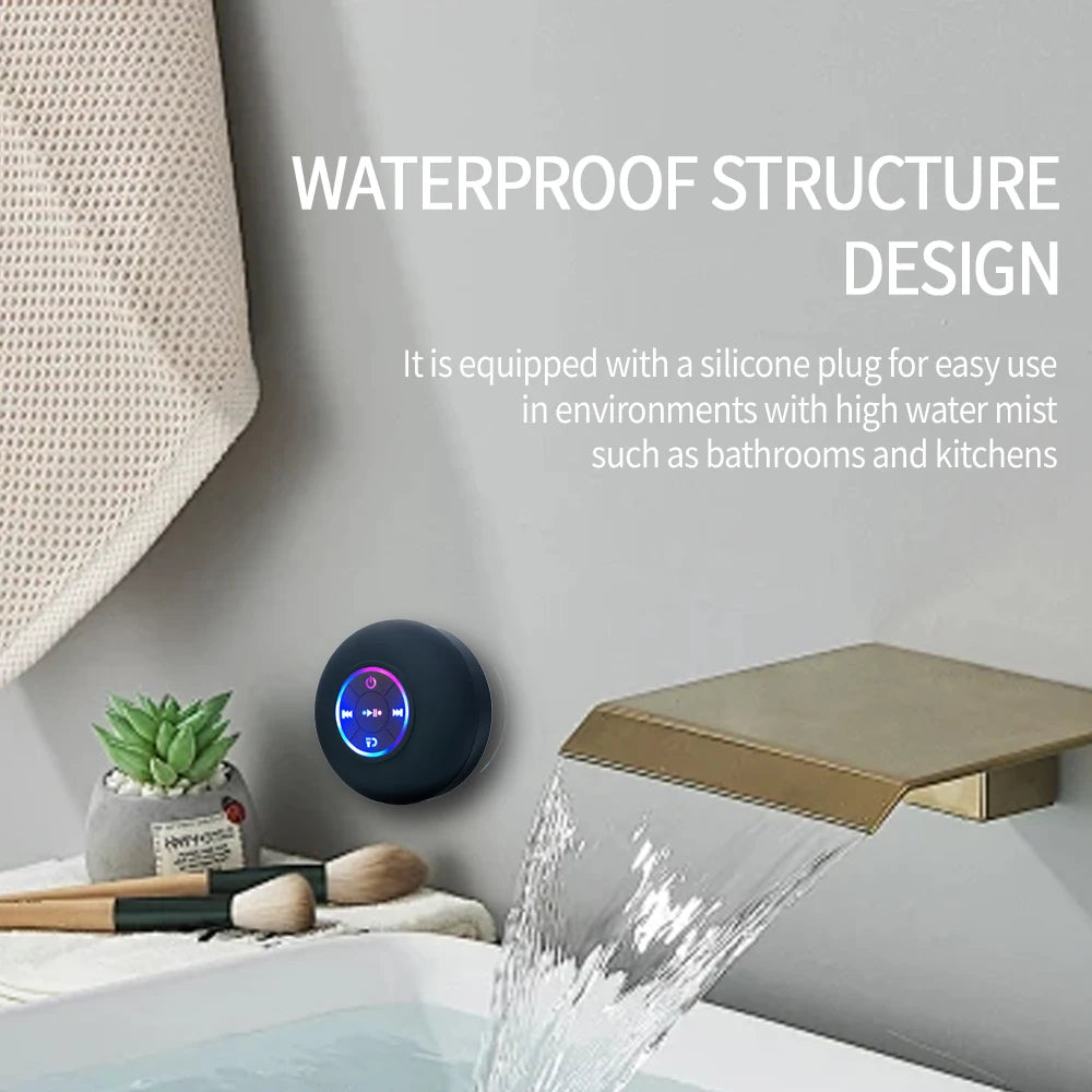AquaBeat – Mini Waterproof Bluetooth Speaker with LED
