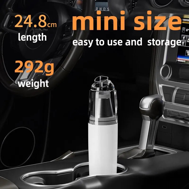 Mini Handheld Car Vacuum Cleaner – Rechargeable with Powerful Suction for Car & Home