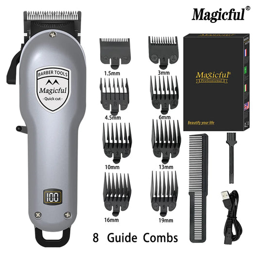 Magicful Fashion Pro Hair Trimmer – Rechargeable Adjustable Clipper for Men with Li-ion Battery