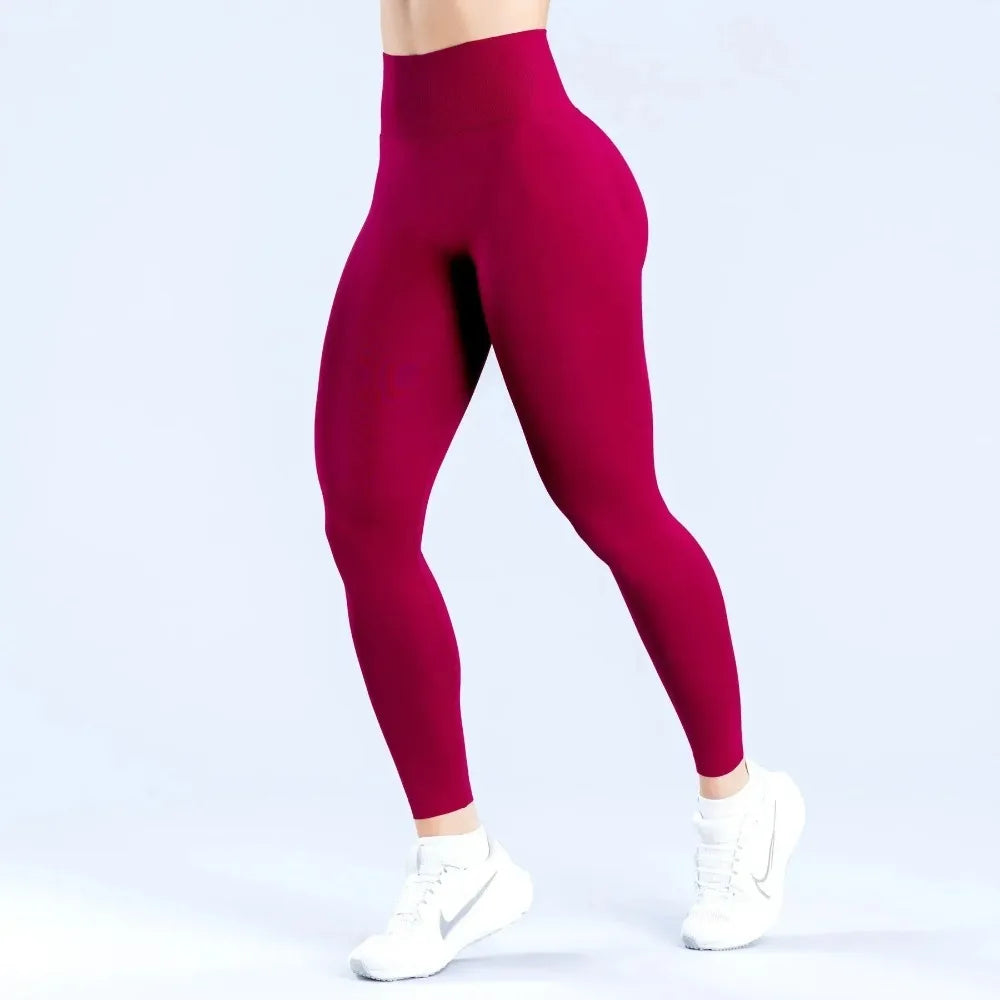 Summer Women’s High-Waist Peach Butt Gym Yoga Pants – Tight-Fitting Solid Color Leggings