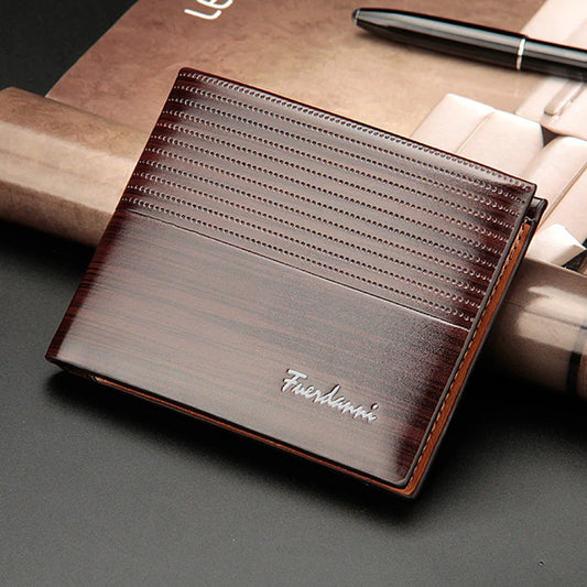 Men’s Slim Short Wallet – Retro Luxury Card & Coin Holder Purse