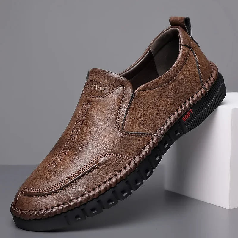 EliteStitch – Men’s Hand-Stitched Genuine Leather Slip-Ons