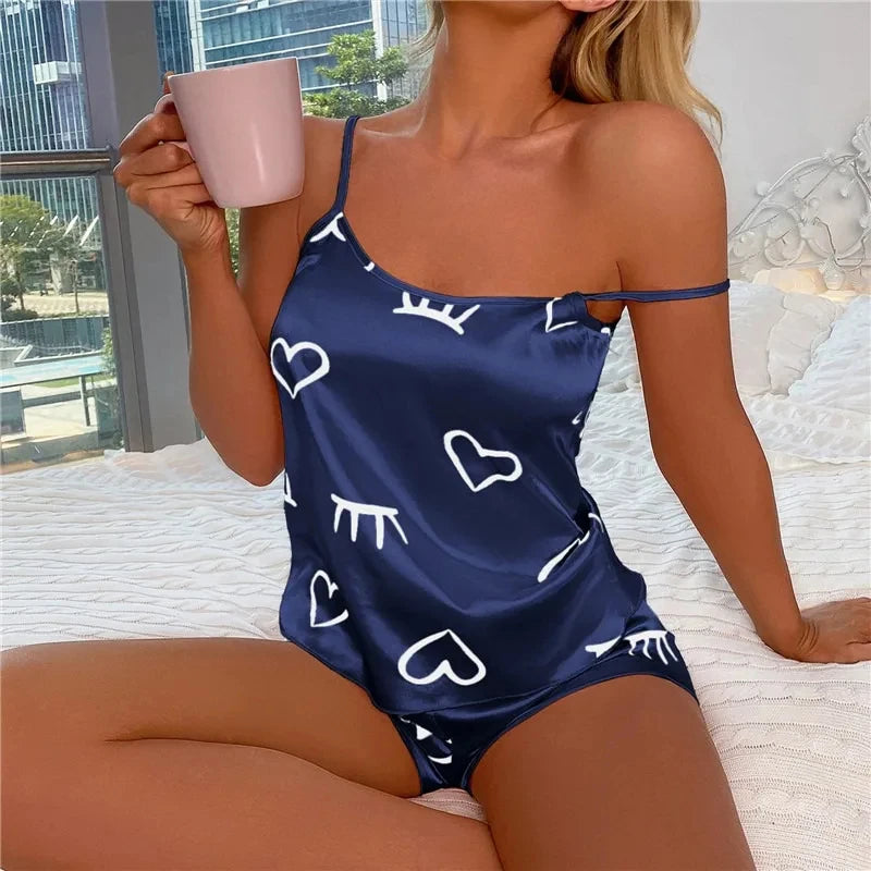 SilkGlow – Ice Silk Summer Pajama Set