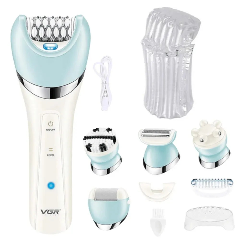 VGR V-703 5-in-1 Women’s Electric Epilator & Hair Remover – Shaver, Bikini Trimmer & Facial Cleaner