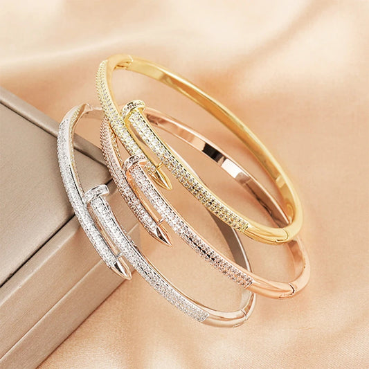 GlamNail – Zircon Screw Nail Bracelet for Women