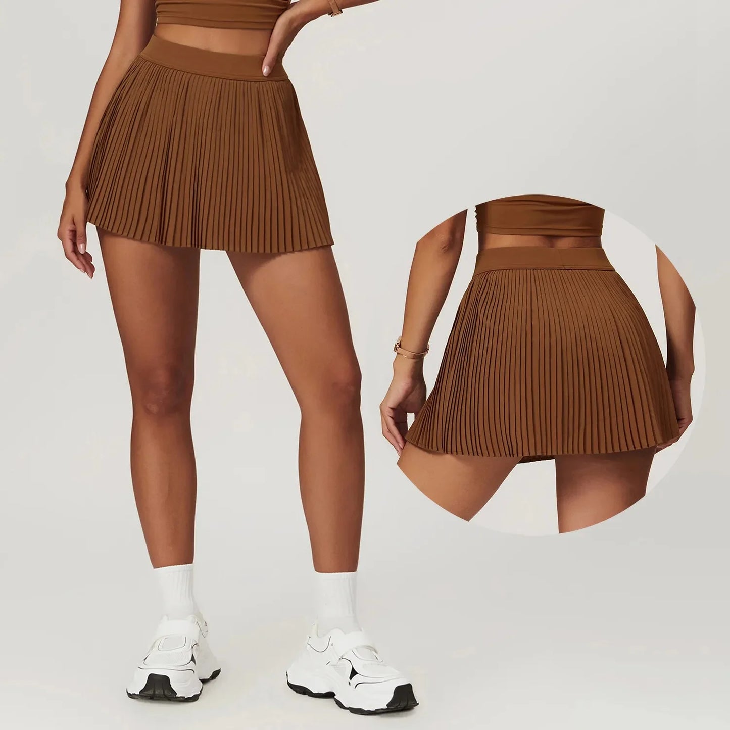 Women's 2-Piece Yoga Tennis Skirt Set – Slimming & Sun-Protective Fitness Outfit