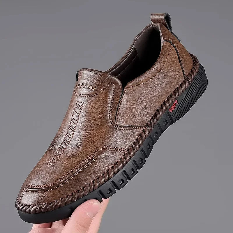 EliteStitch – Men’s Hand-Stitched Genuine Leather Slip-Ons