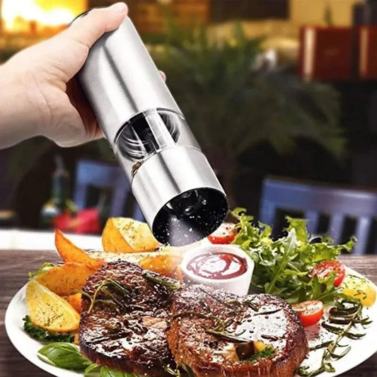 Stainless Steel Electric Pepper Grinder – Adjustable Spice & Salt Mill
