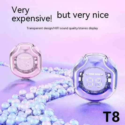 T8 PRO – Transparent TWS Earbuds with LED Display