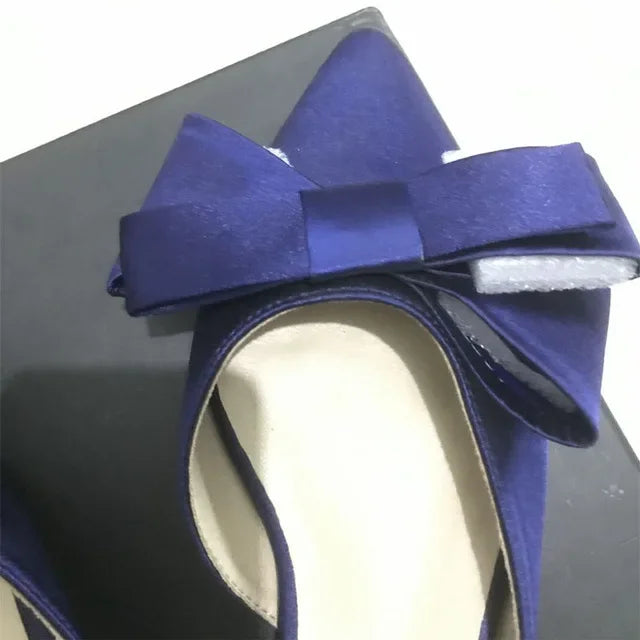 SilkBow 2025 – Korean Satin Pointed Flat Slippers