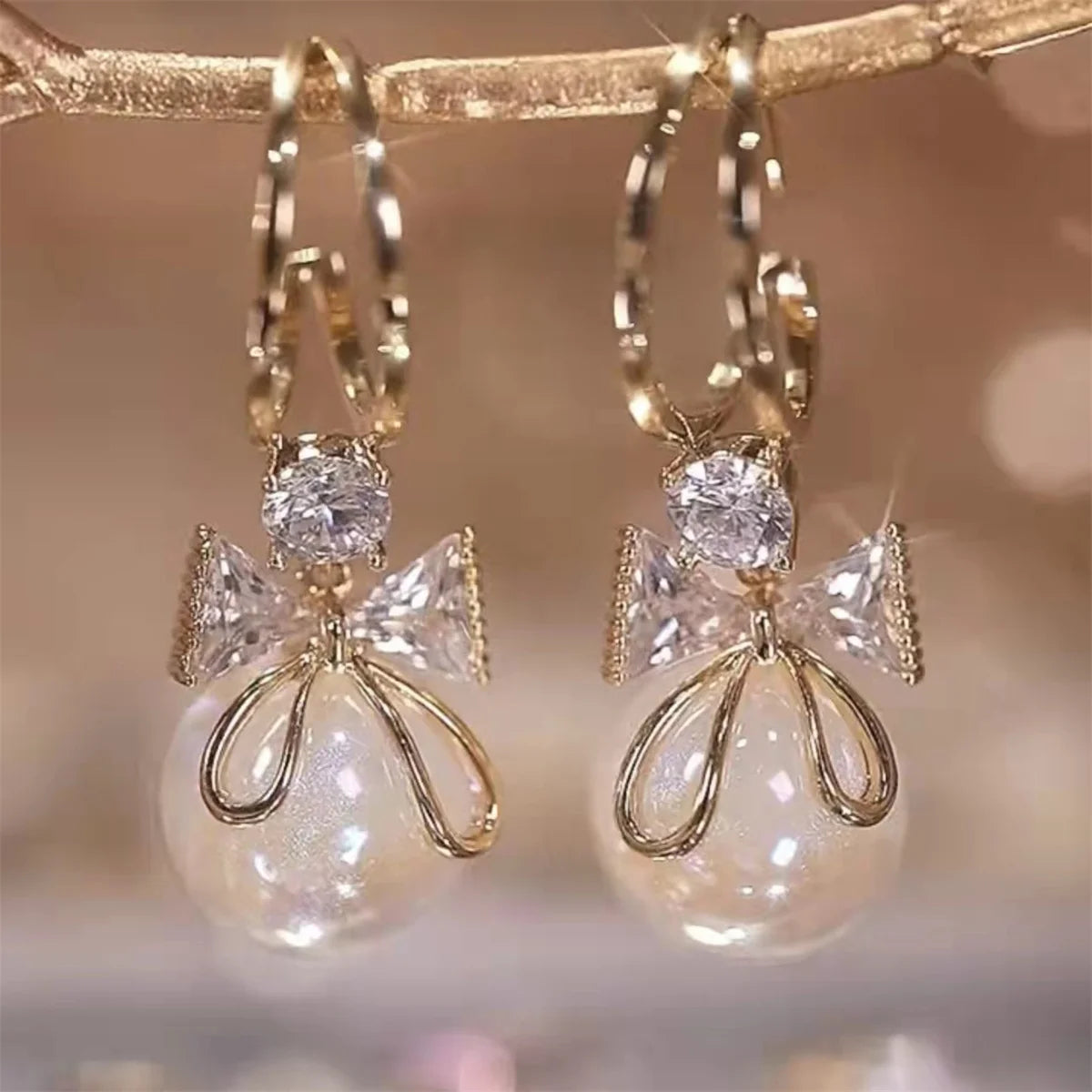2PC Women’s Trendy Bow Earrings Set – European American Style