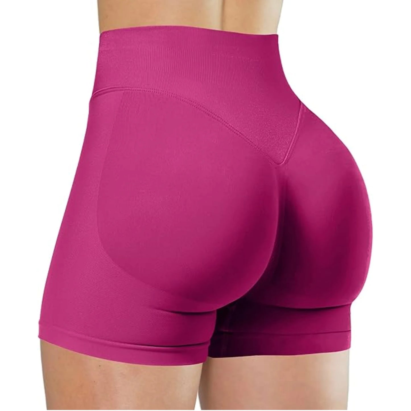 SculptFit Summer High Waist Yoga Shorts – Solid Color, Stylish & Supportive Fitness Bottoms