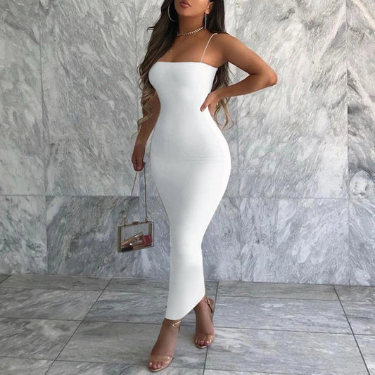 Summer Black Sexy Bodycon Dress – Sleeveless Backless Clubwear