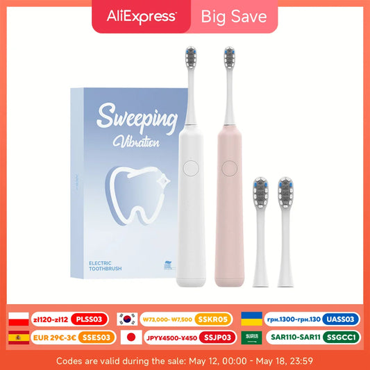 DOCOLAB Sonic Electric Toothbrush – 3-Mode USB Rechargeable & IPX7 Waterproof