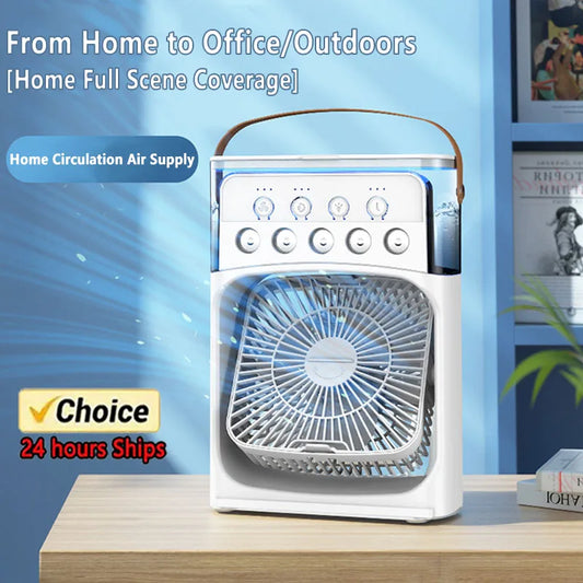 3-in-1 Portable Air Cooler Fan – Mini Air Conditioner, Humidifier & LED Night Light