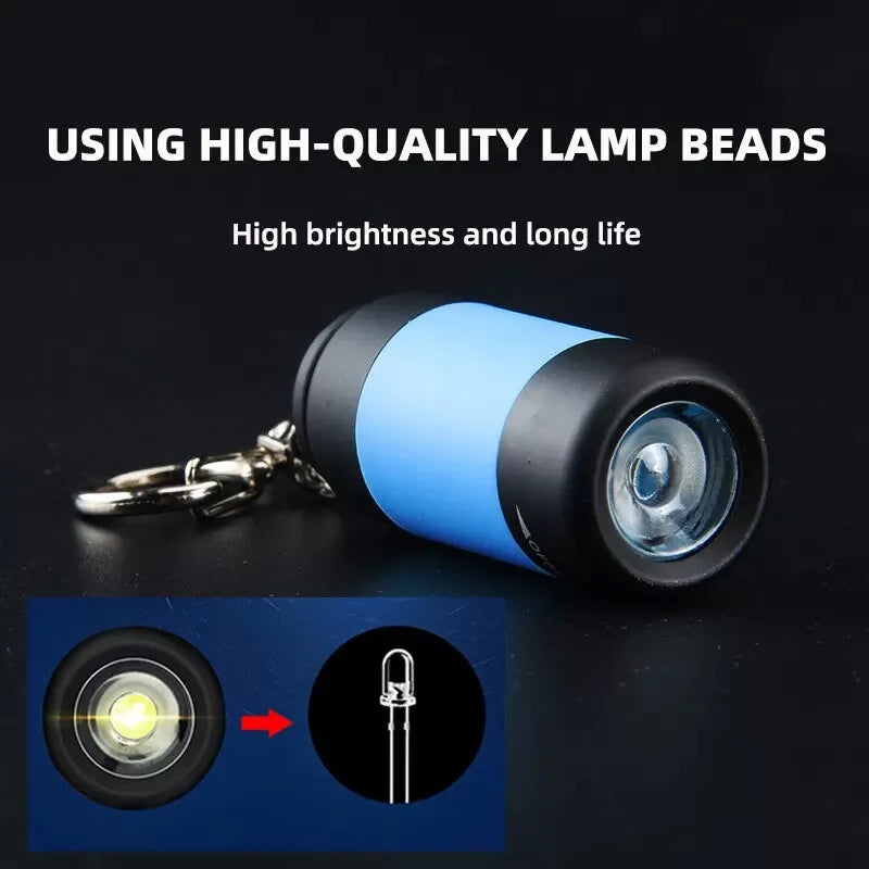 Rechargeable LED Keychain Flashlight – Mini Pocket Light for Outdoor & Emergency Use