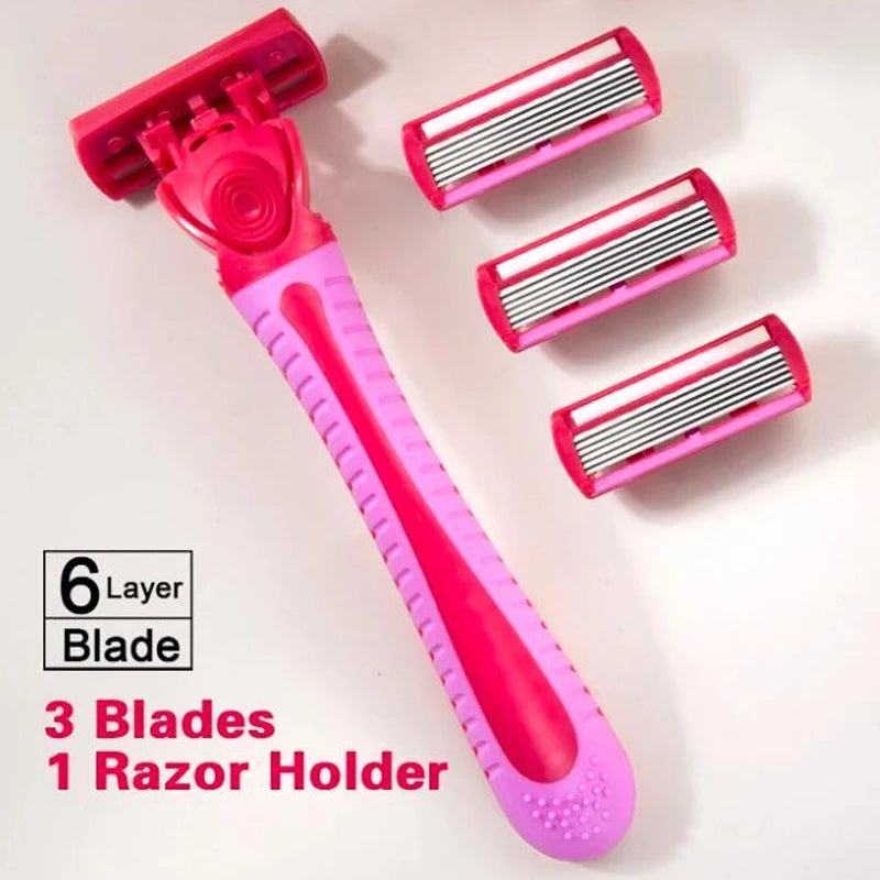 SilkEdge 6 – Women’s Safety Razor with 18 Replaceable 6-Layer Blades