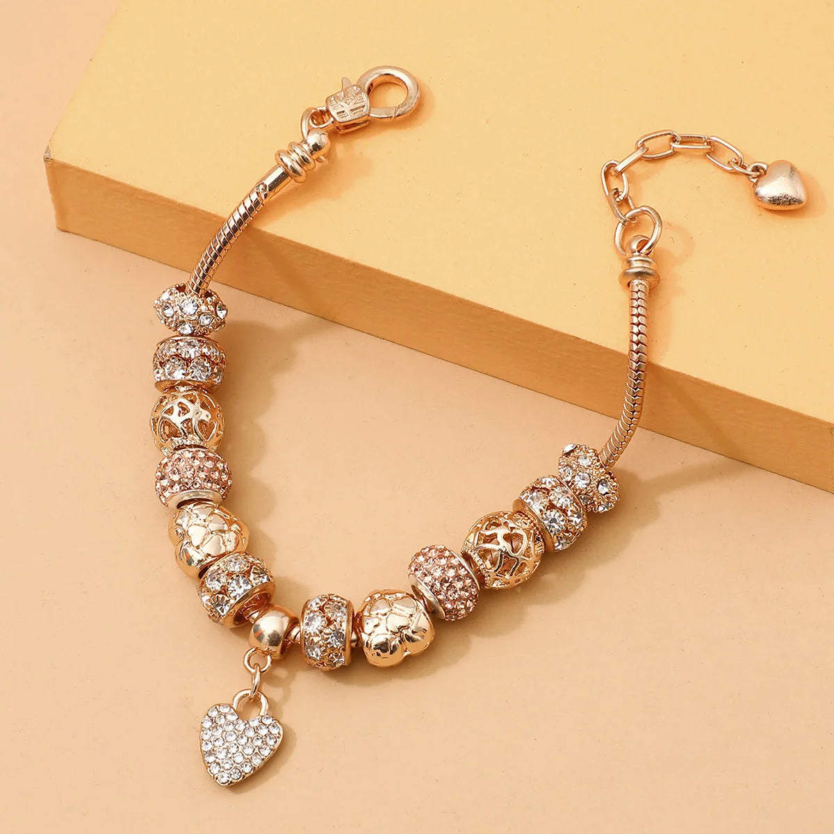 Women’s Pan-Style Beaded Charm Bracelet – Multi-Element DIY Love Jewelry