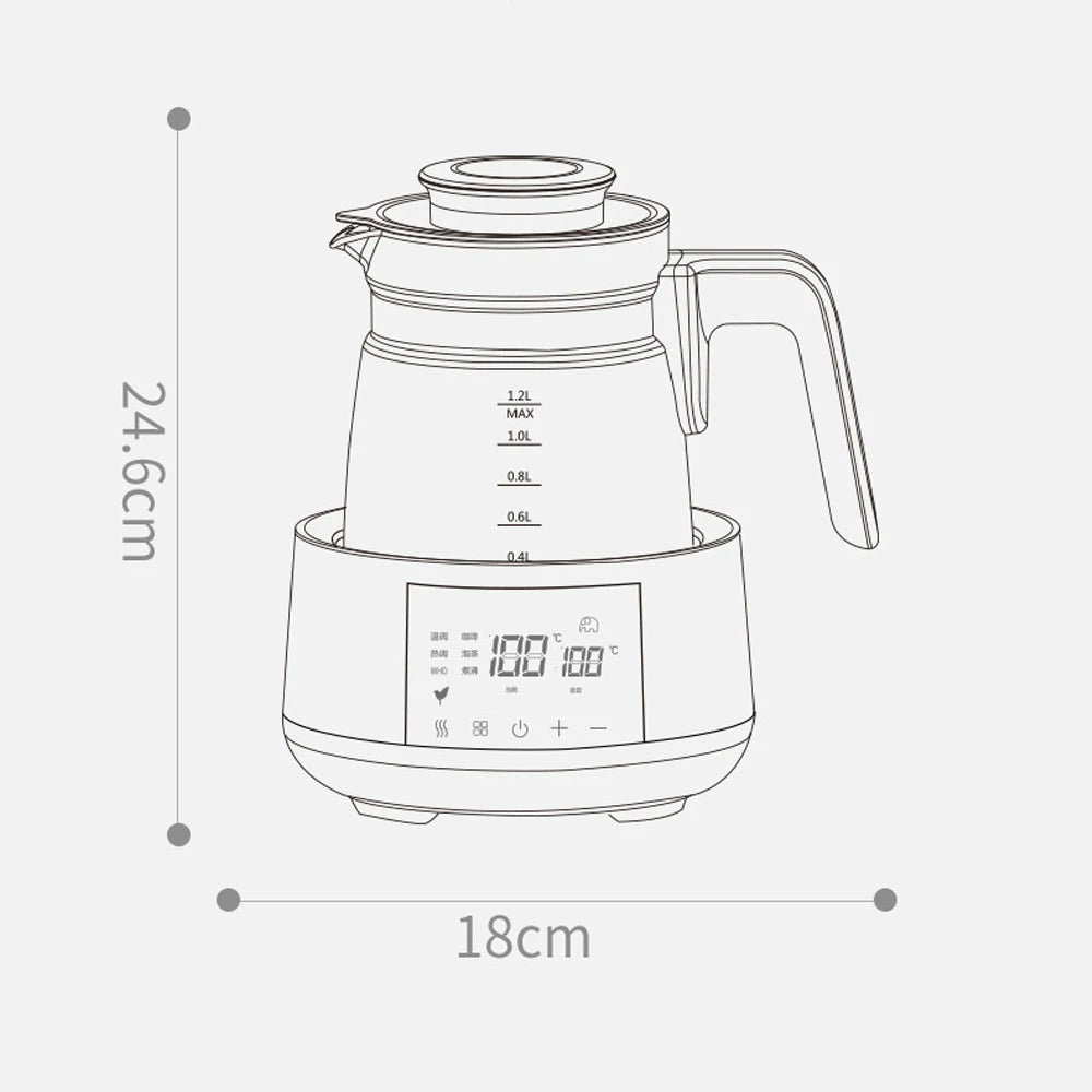 Electric Kettle – 1.2L Baby Milk Warmer with Keep-Warm Function