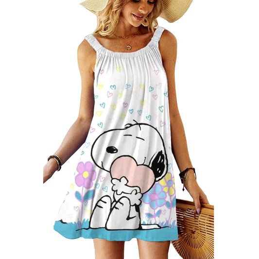 SnoopyVibe – Summer Cartoon Dress