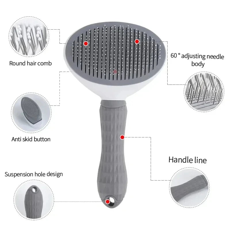 Self-Cleaning Pet Grooming Brush – Hair Remover Comb for Dogs & Cats