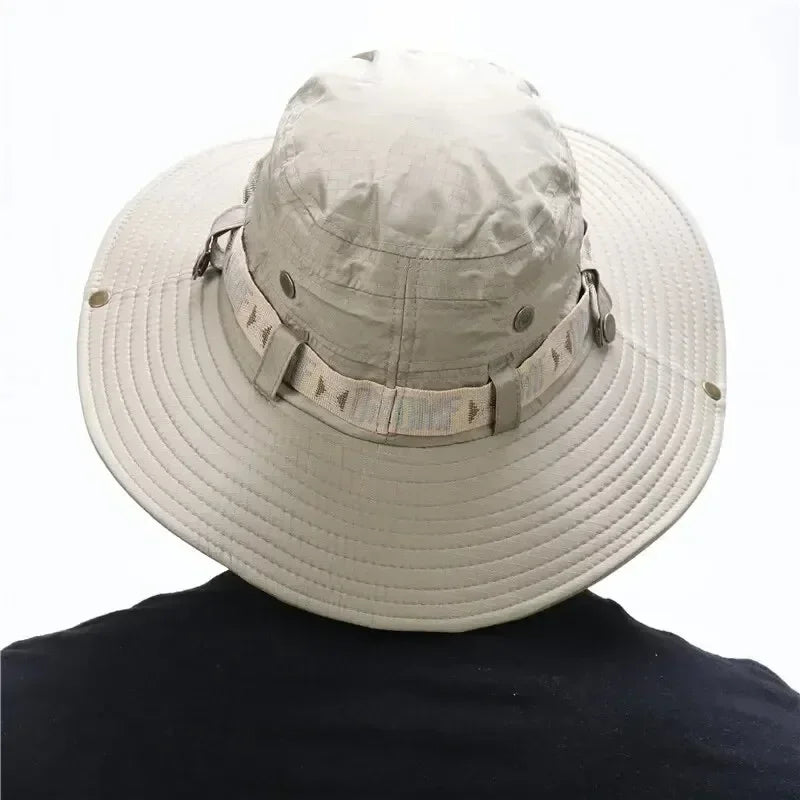 Men’s Summer UV Protection Bucket Hat – Wide Brim Outdoor Sun Hat