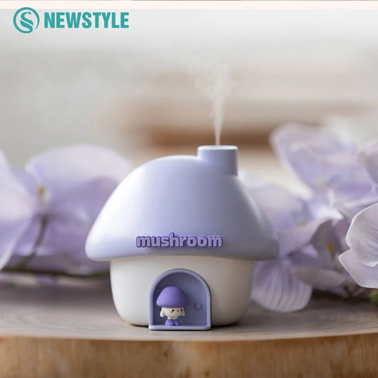 Mushroom Cartoon Aroma Diffuser – 300ml USB Humidifier with Colorful Lights & Cute Design