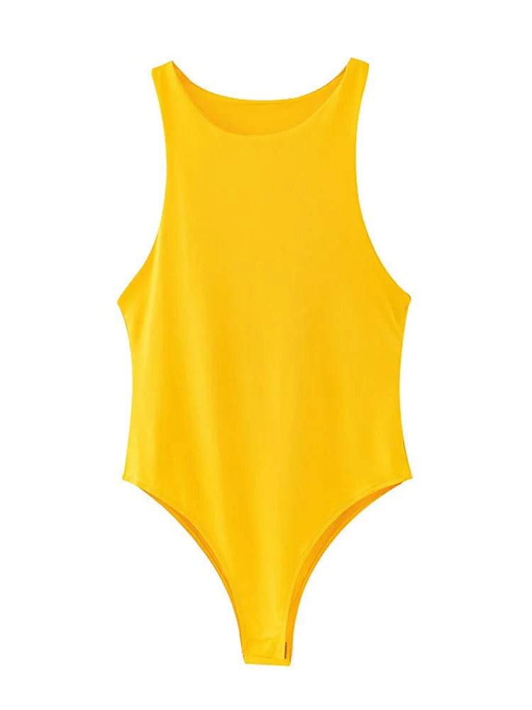 ChicCurve – Women's Summer Solid Color Bodycon Bodysuit