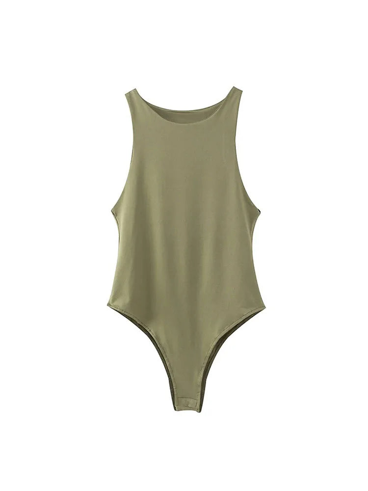 ChicCurve – Women's Summer Solid Color Bodycon Bodysuit