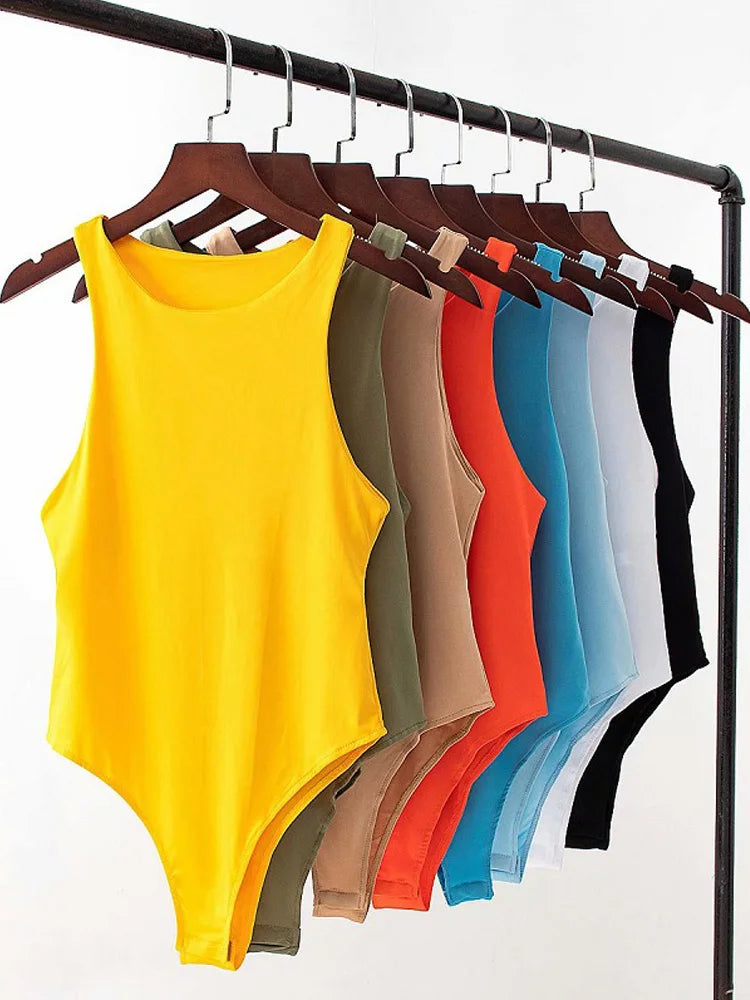 ChicCurve – Women's Summer Solid Color Bodycon Bodysuit